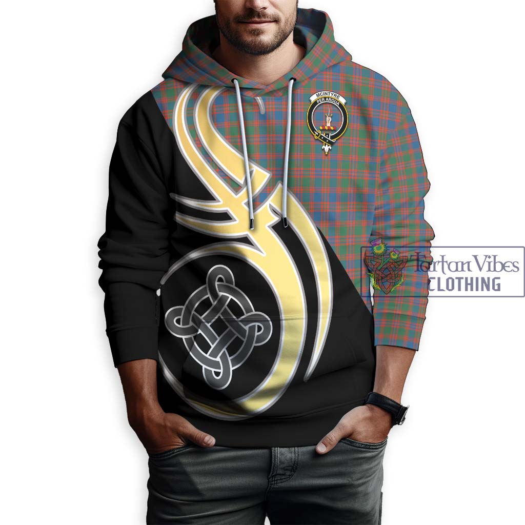 McIntyre Ancient Tartan Hoodie with Family Crest and Celtic Symbol Style Zip Hoodie - Tartan Vibes Clothing