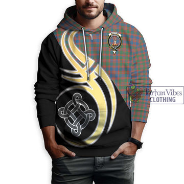 McIntyre Ancient Tartan Hoodie with Family Crest and Celtic Symbol Style