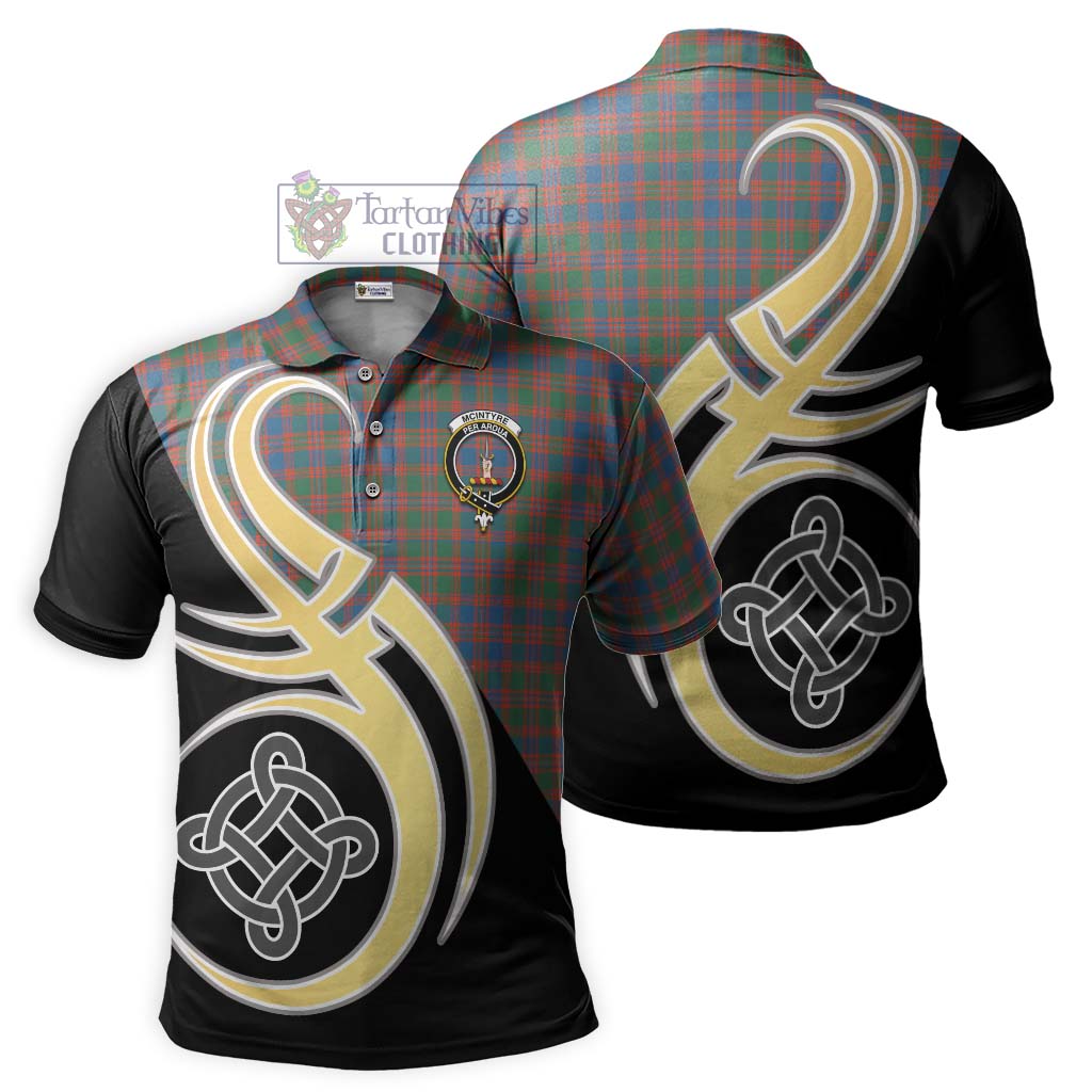 Tartan Vibes Clothing McIntyre Ancient Tartan Polo Shirt with Family Crest and Celtic Symbol Style