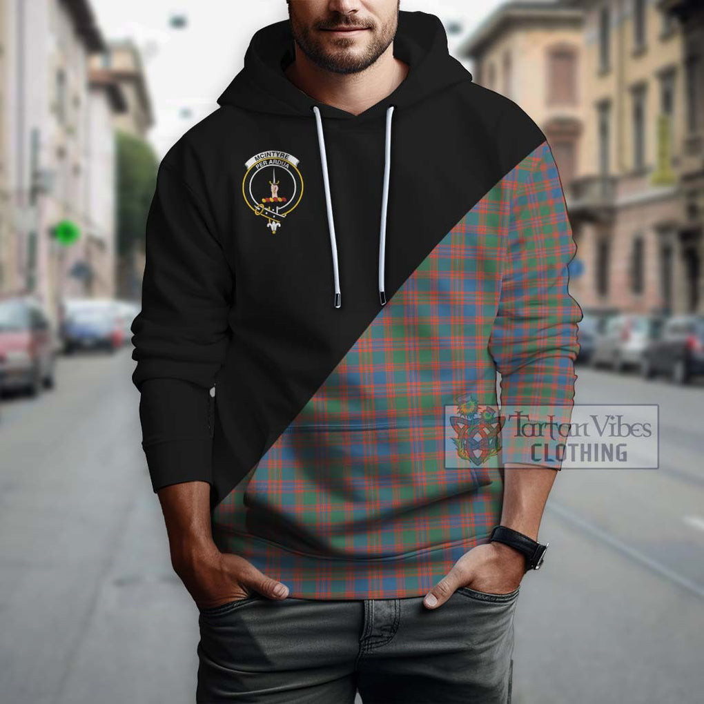 McIntyre Ancient Tartan Hoodie with Family Crest and Military Logo Style - Tartanvibesclothing Shop