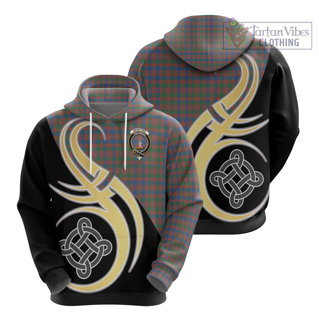 McIntyre Ancient Tartan Hoodie with Family Crest and Celtic Symbol Style - Tartan Vibes Clothing