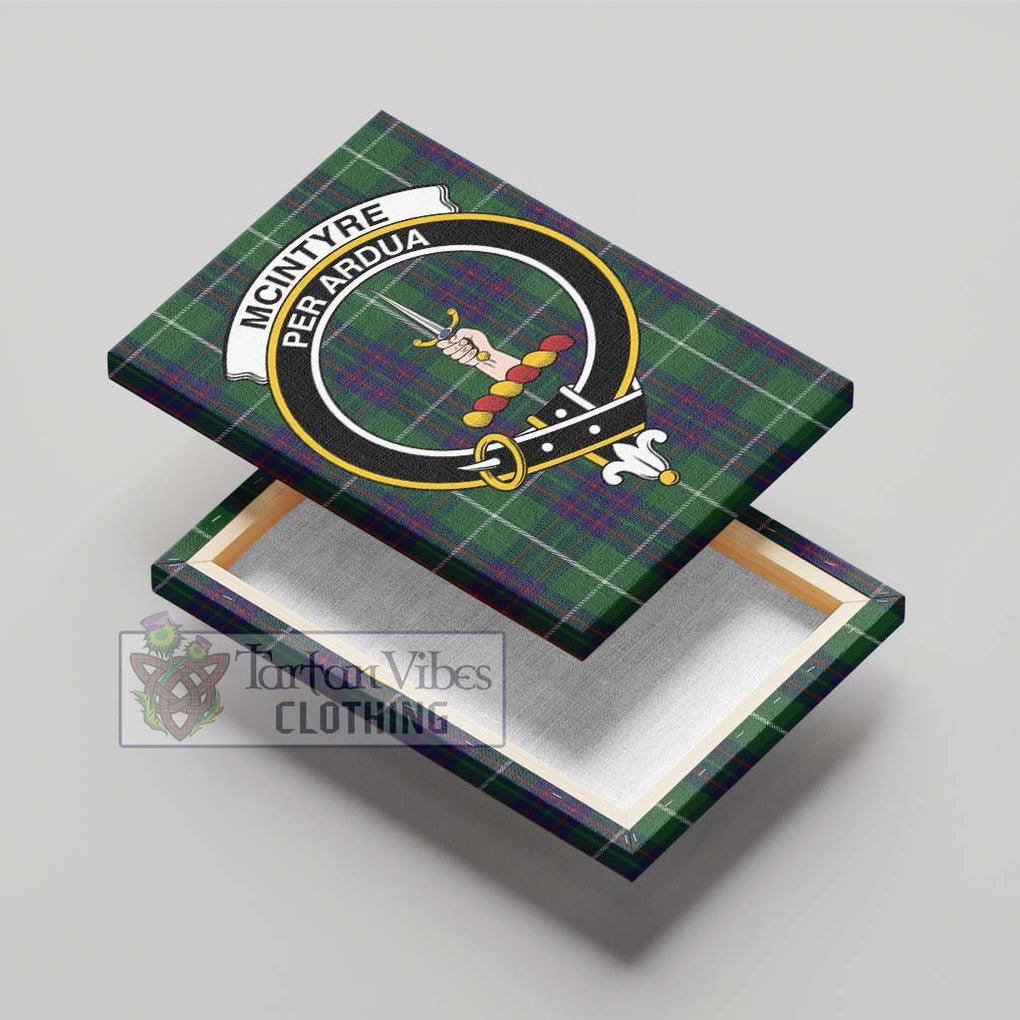 McIntyre Hunting Tartan Canvas Print Wall Art with Family Crest - Tartan Vibes Clothing