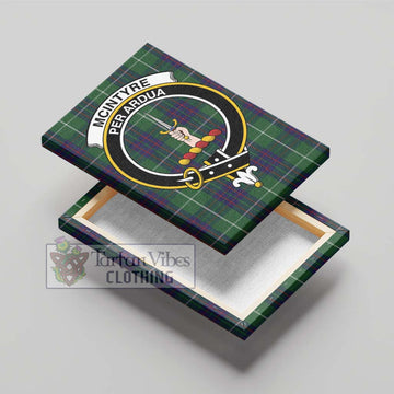 McIntyre Hunting Tartan Canvas Print Wall Art with Family Crest