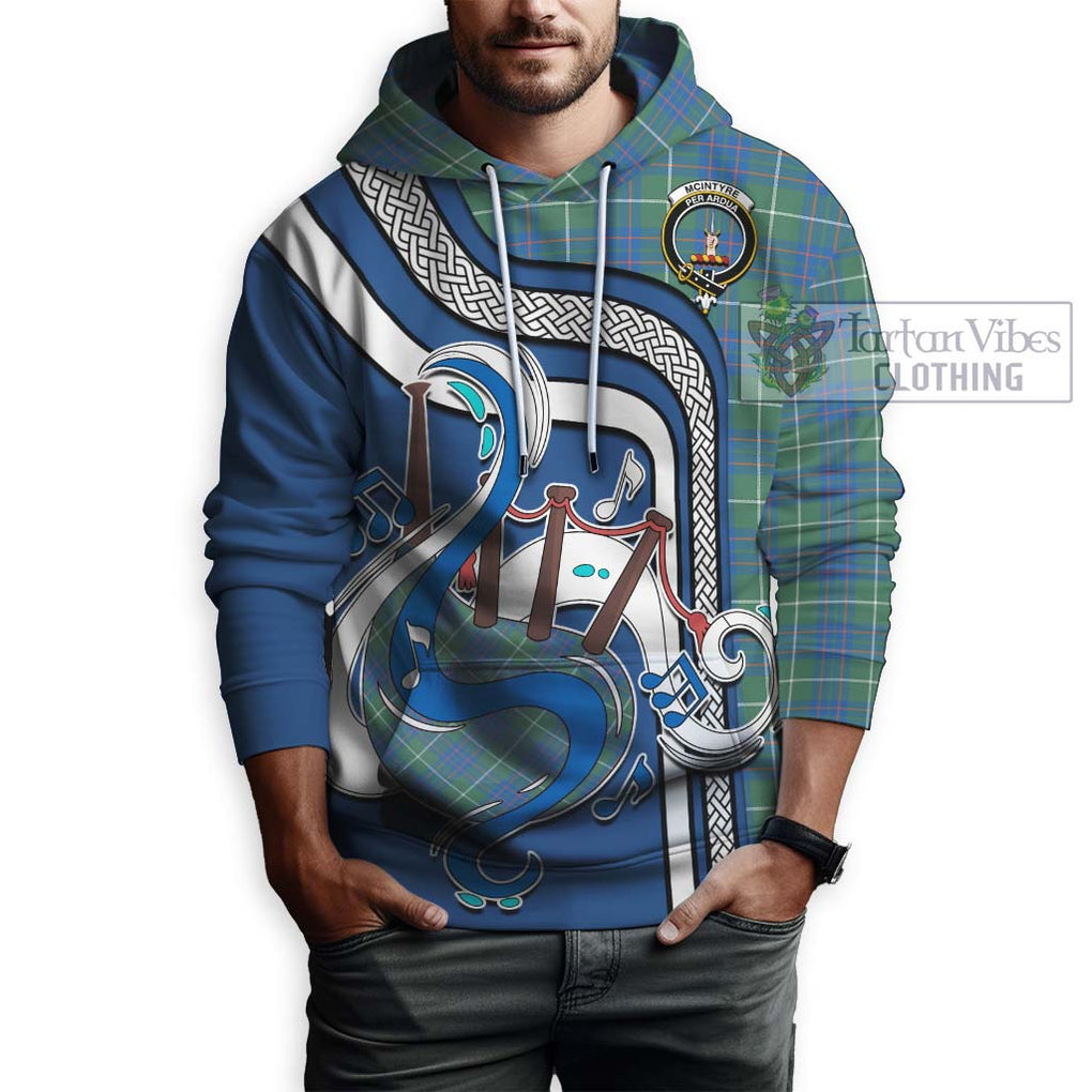 McIntyre Hunting Ancient Tartan Hoodie with Epic Bagpipe Style Zip Hoodie - Tartanvibesclothing Shop