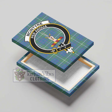 McIntyre Hunting Ancient Tartan Canvas Print Wall Art with Family Crest