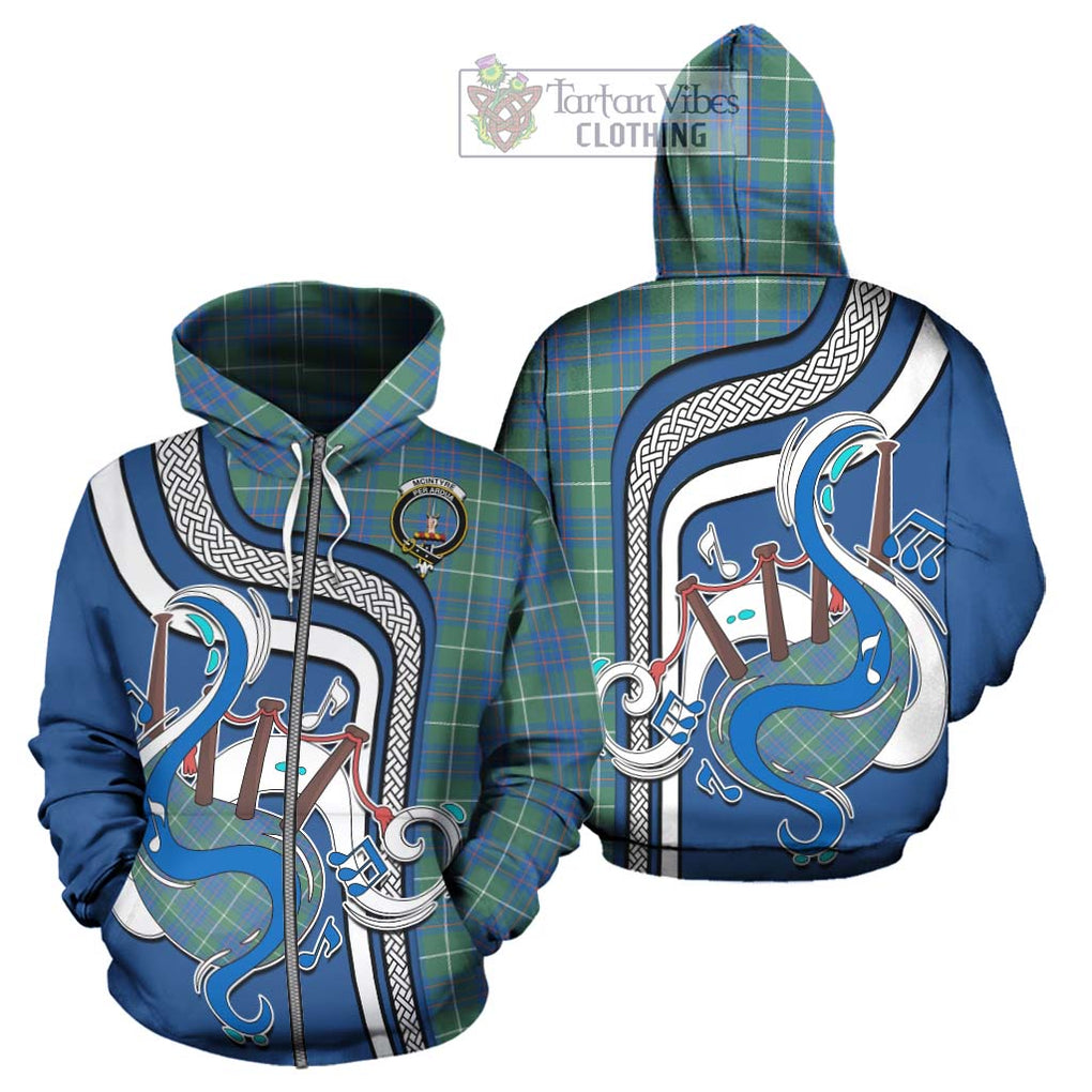 McIntyre Hunting Ancient Tartan Hoodie with Epic Bagpipe Style - Tartanvibesclothing Shop