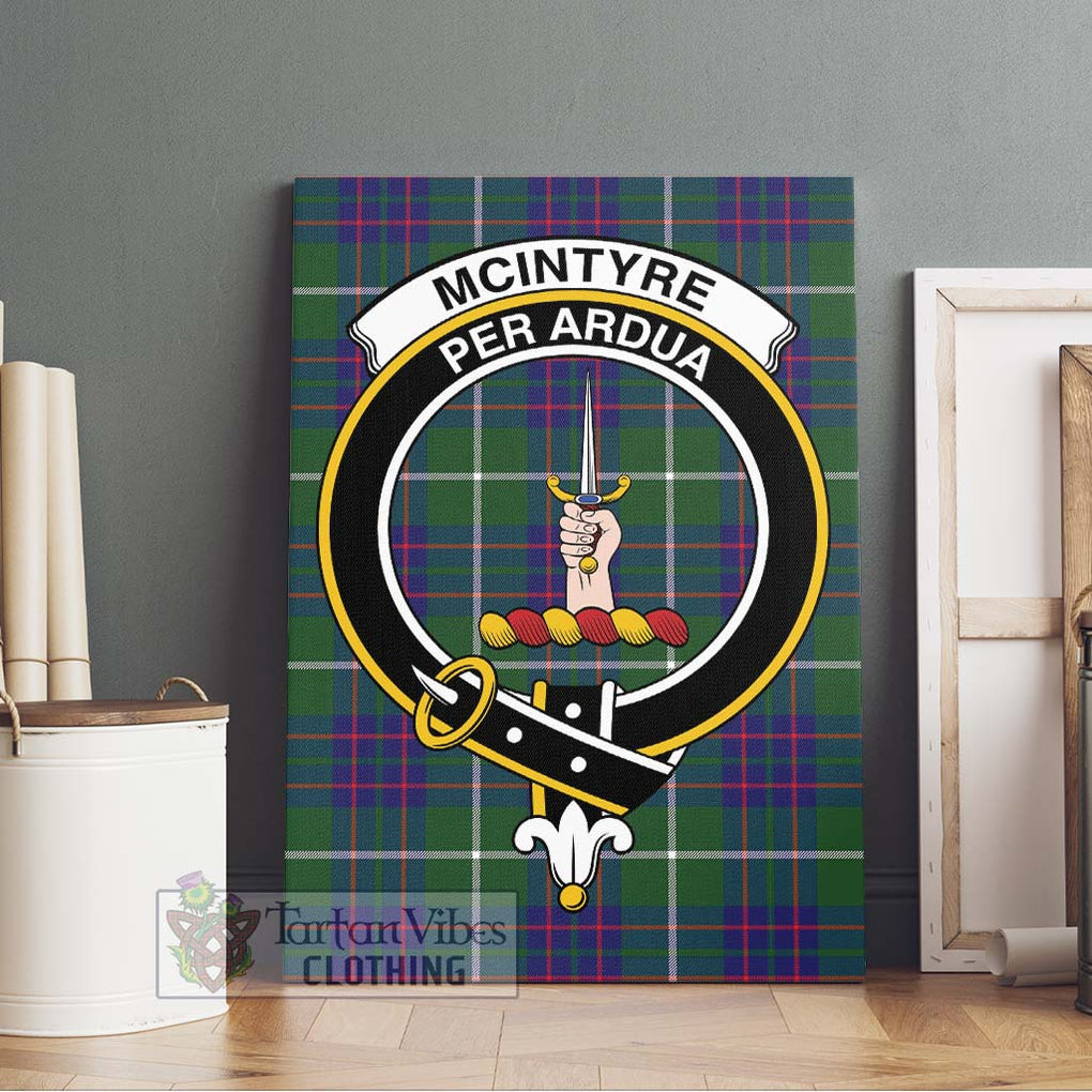 McIntyre Hunting Modern Tartan Canvas Print Wall Art with Family Crest Without Frame - Tartan Vibes Clothing