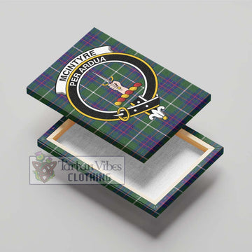 McIntyre Hunting Modern Tartan Canvas Print Wall Art with Family Crest