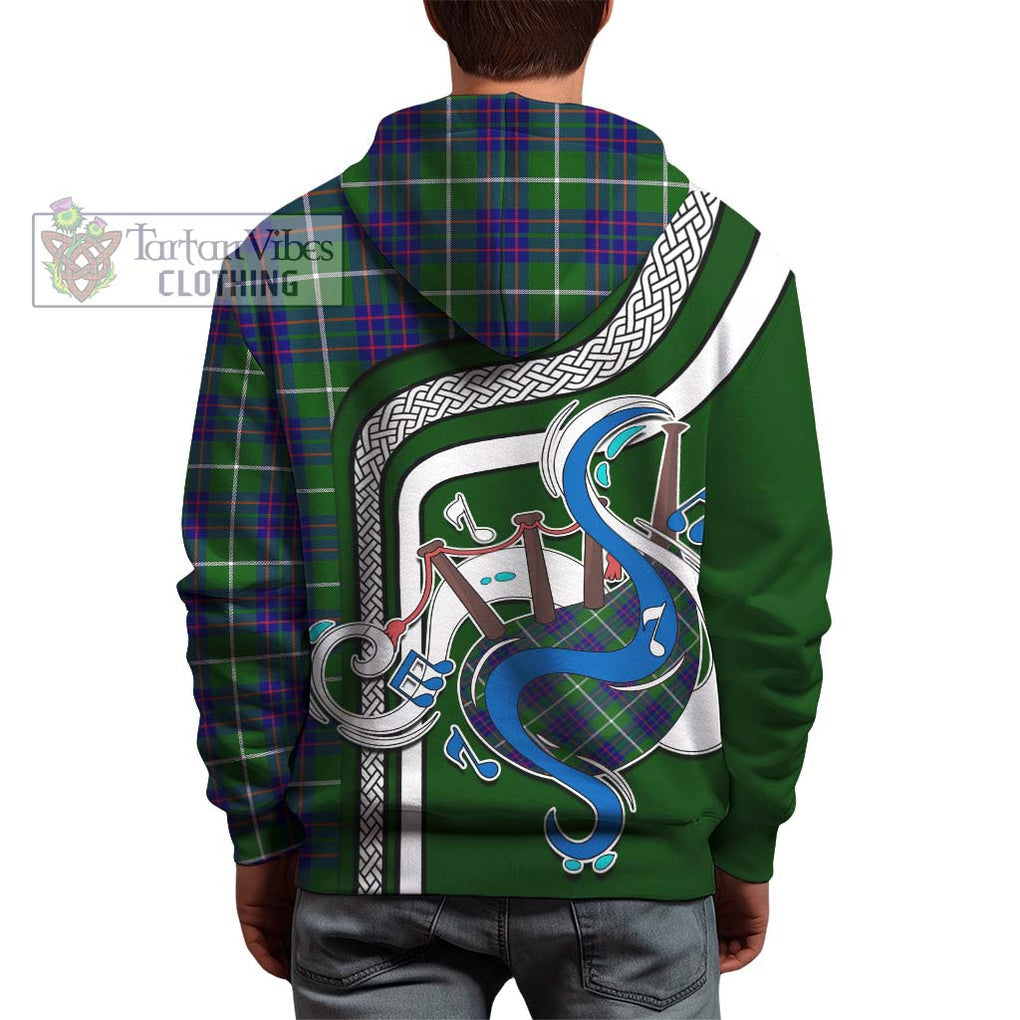 McIntyre Hunting Modern Tartan Hoodie with Epic Bagpipe Style - Tartanvibesclothing Shop