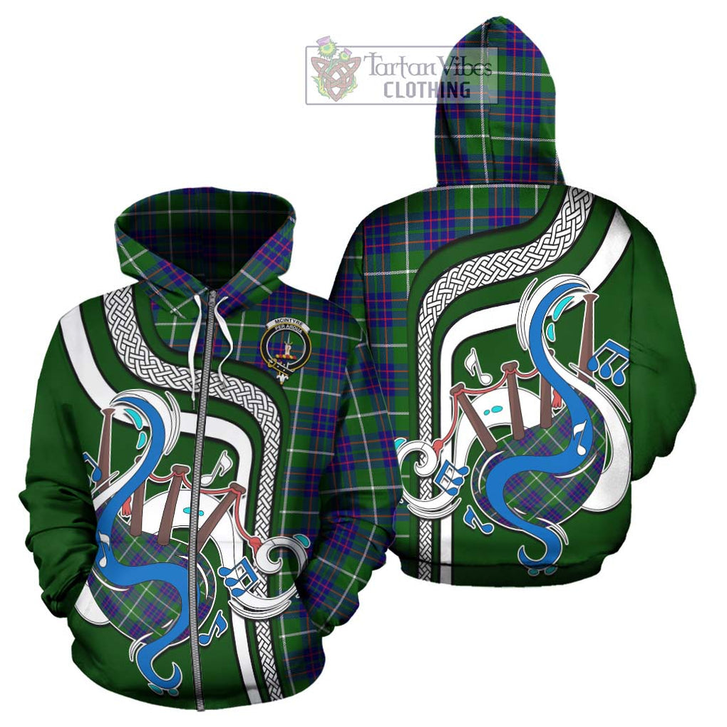 McIntyre Hunting Modern Tartan Hoodie with Epic Bagpipe Style - Tartanvibesclothing Shop