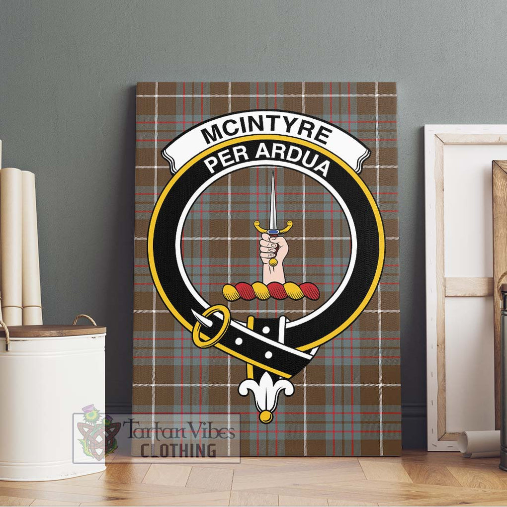 McIntyre Hunting Weathered Tartan Canvas Print Wall Art with Family Crest Without Frame - Tartan Vibes Clothing