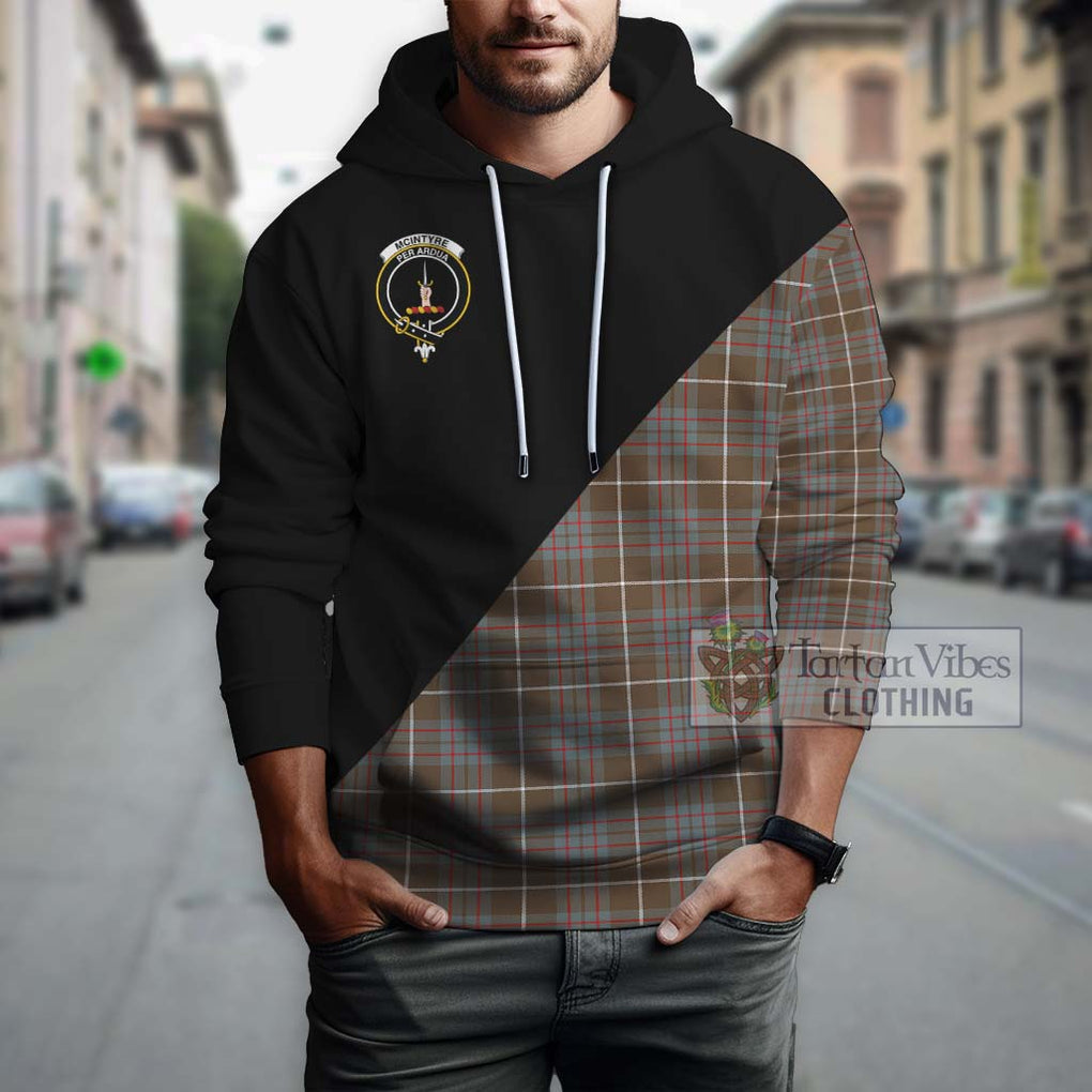 McIntyre Hunting Weathered Tartan Hoodie with Family Crest and Military Logo Style - Tartanvibesclothing Shop