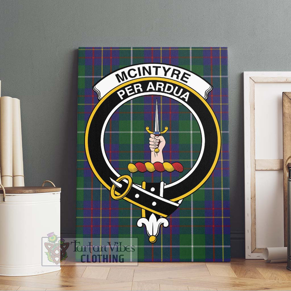 McIntyre Inglis Tartan Canvas Print Wall Art with Family Crest Without Frame - Tartan Vibes Clothing