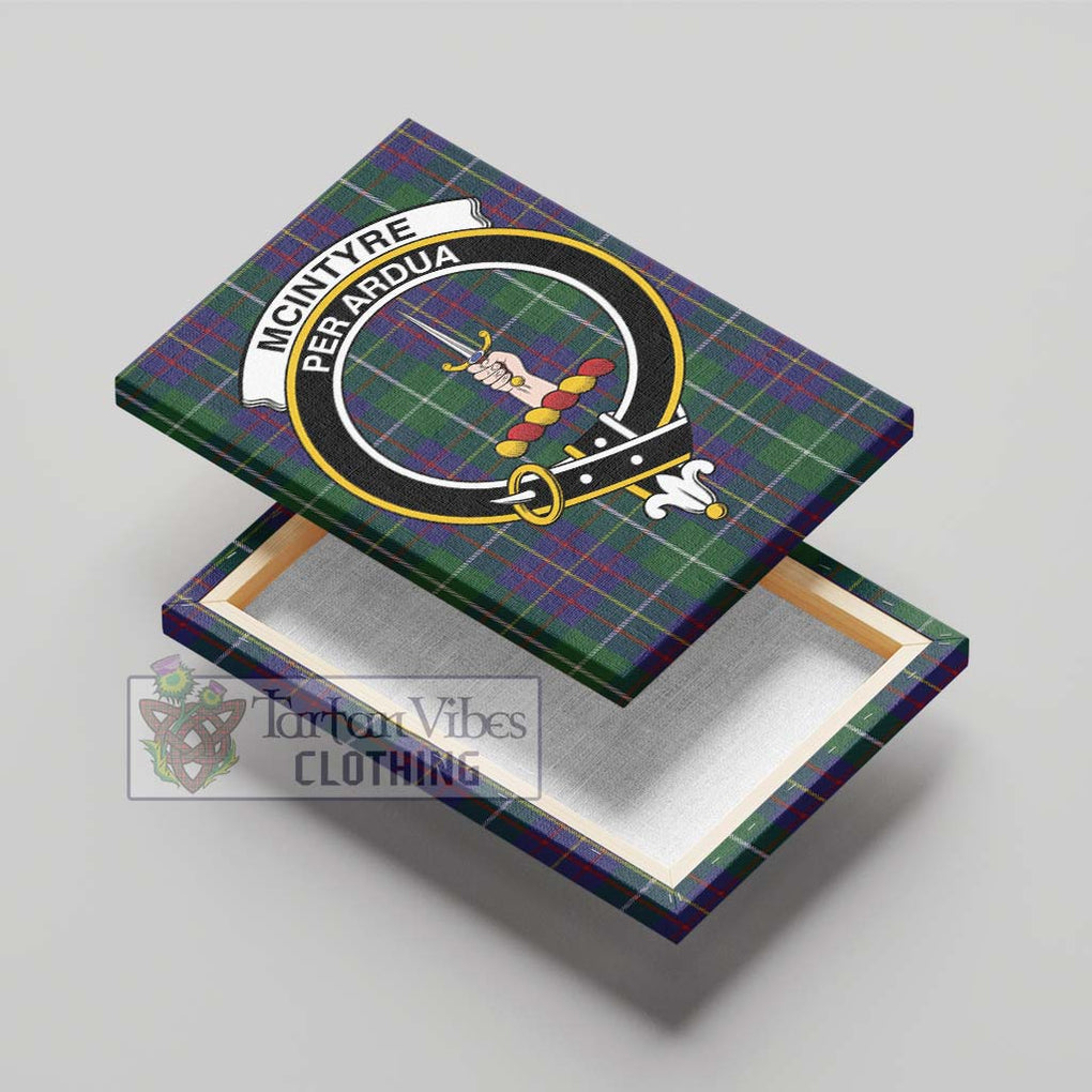 McIntyre Inglis Tartan Canvas Print Wall Art with Family Crest - Tartan Vibes Clothing