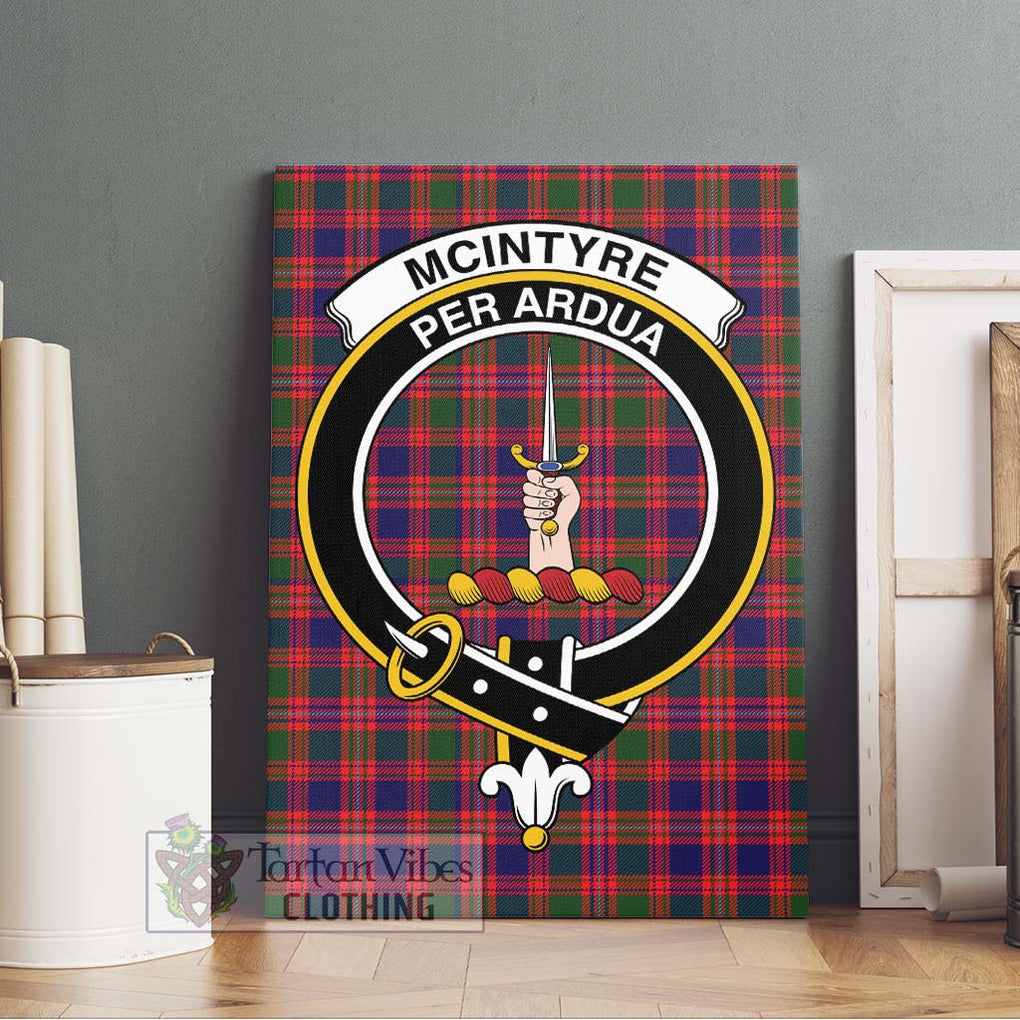 McIntyre Modern Tartan Canvas Print Wall Art with Family Crest Without Frame - Tartan Vibes Clothing