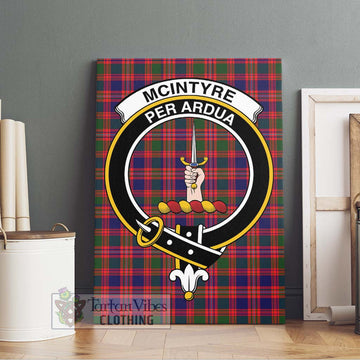 McIntyre Modern Tartan Canvas Print Wall Art with Family Crest