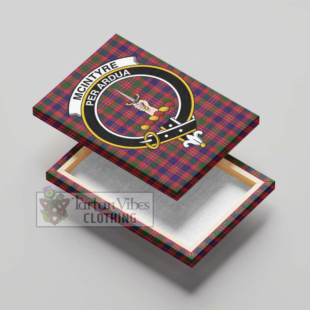 McIntyre Modern Tartan Canvas Print Wall Art with Family Crest - Tartan Vibes Clothing