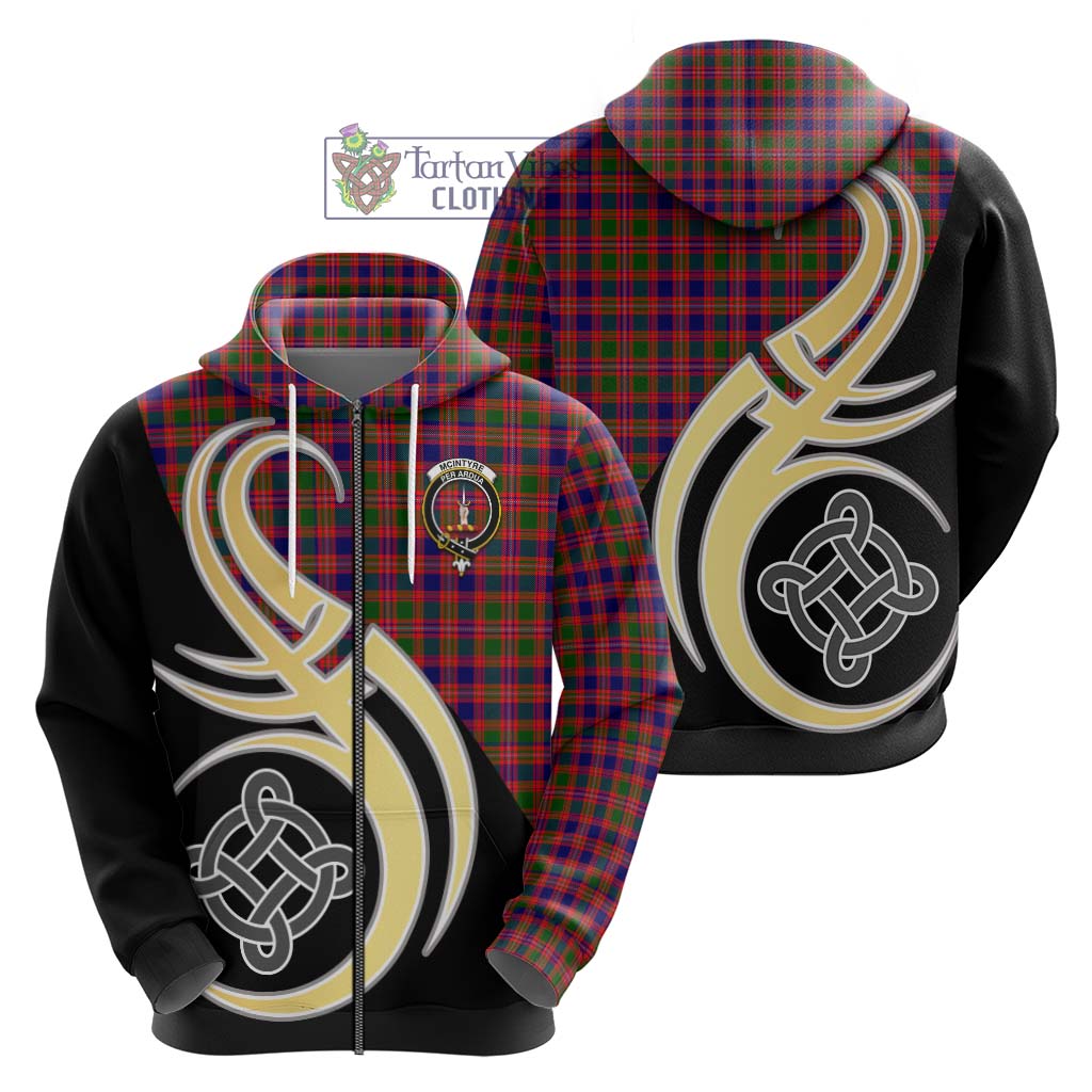 McIntyre Modern Tartan Hoodie with Family Crest and Celtic Symbol Style - Tartan Vibes Clothing