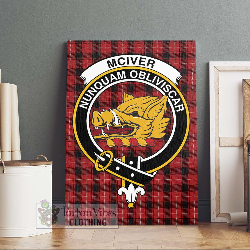 McIver Tartan Canvas Print Wall Art with Family Crest Without Frame - Tartan Vibes Clothing