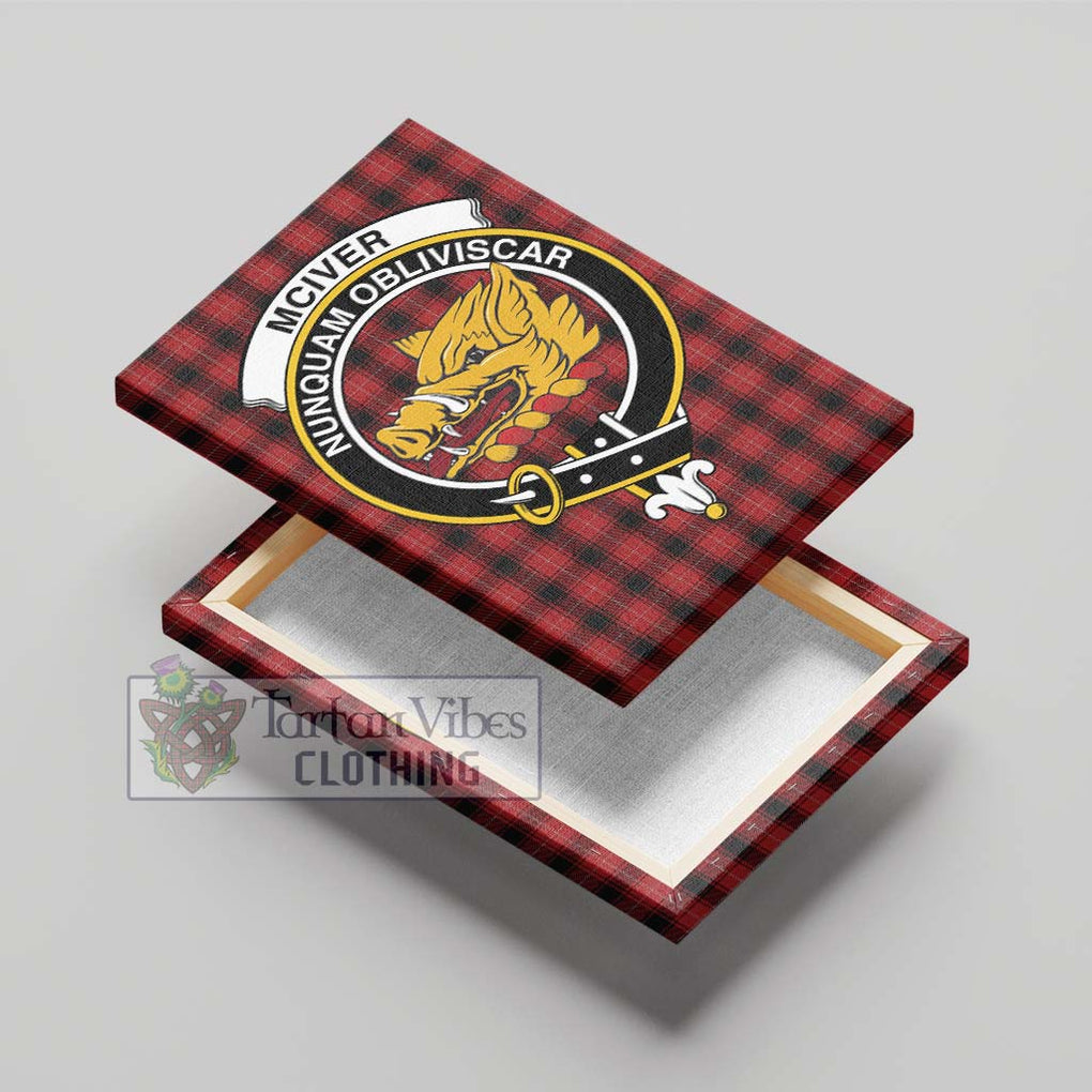 McIver Tartan Canvas Print Wall Art with Family Crest - Tartan Vibes Clothing