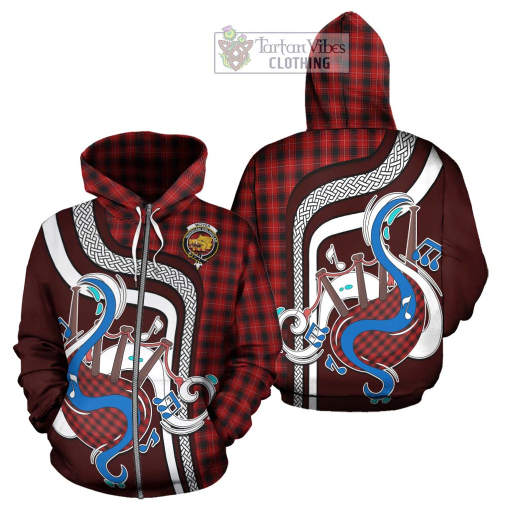 McIver Tartan Hoodie with Epic Bagpipe Style - Tartanvibesclothing Shop