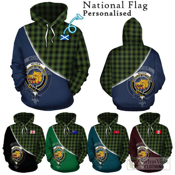 McIver Hunting Tartan Hoodie with Personalised National Flag and Family Crest Half Style