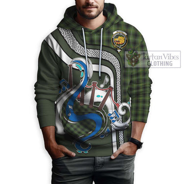 McIver Hunting Tartan Hoodie with Epic Bagpipe Style