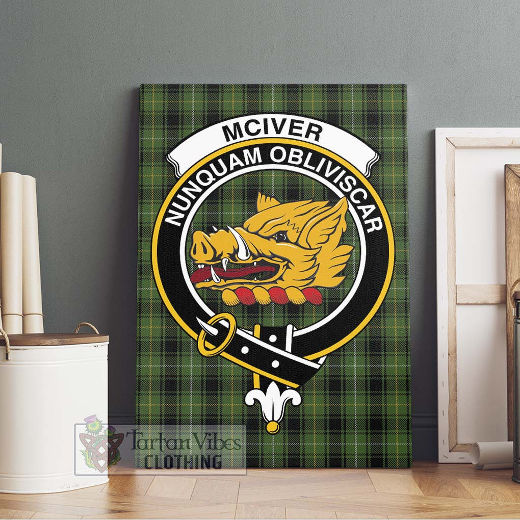 McIver Hunting Tartan Canvas Print Wall Art with Family Crest Without Frame - Tartan Vibes Clothing