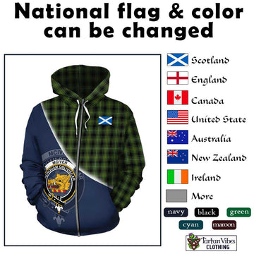 McIver Hunting Tartan Hoodie with Personalised National Flag and Family Crest Half Style