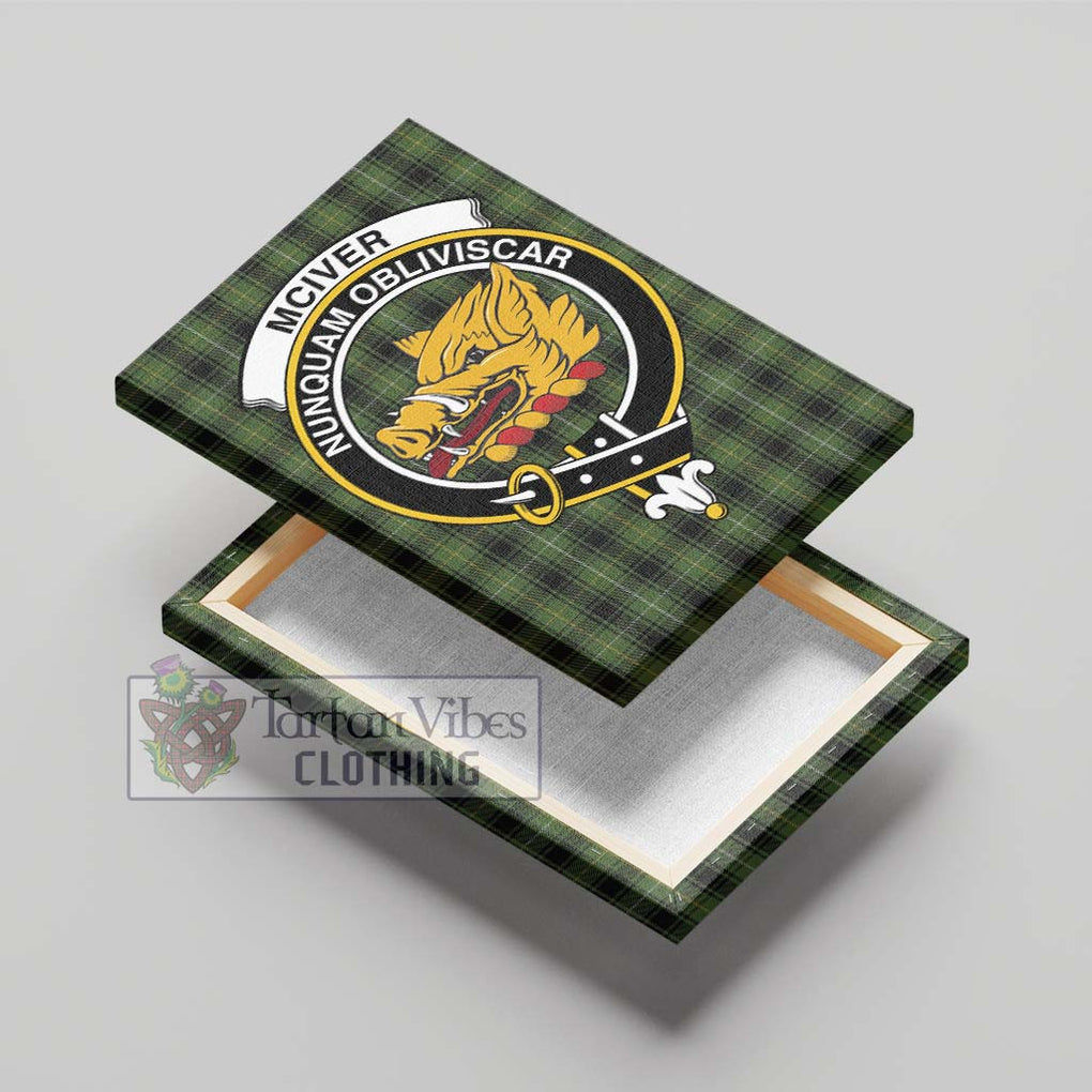 McIver Hunting Tartan Canvas Print Wall Art with Family Crest - Tartan Vibes Clothing