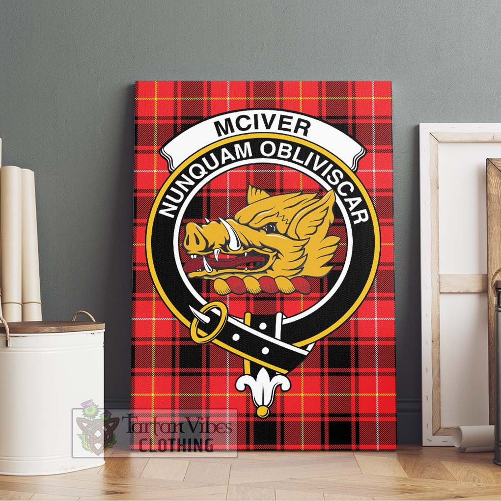 McIver Modern Tartan Canvas Print Wall Art with Family Crest Without Frame - Tartan Vibes Clothing