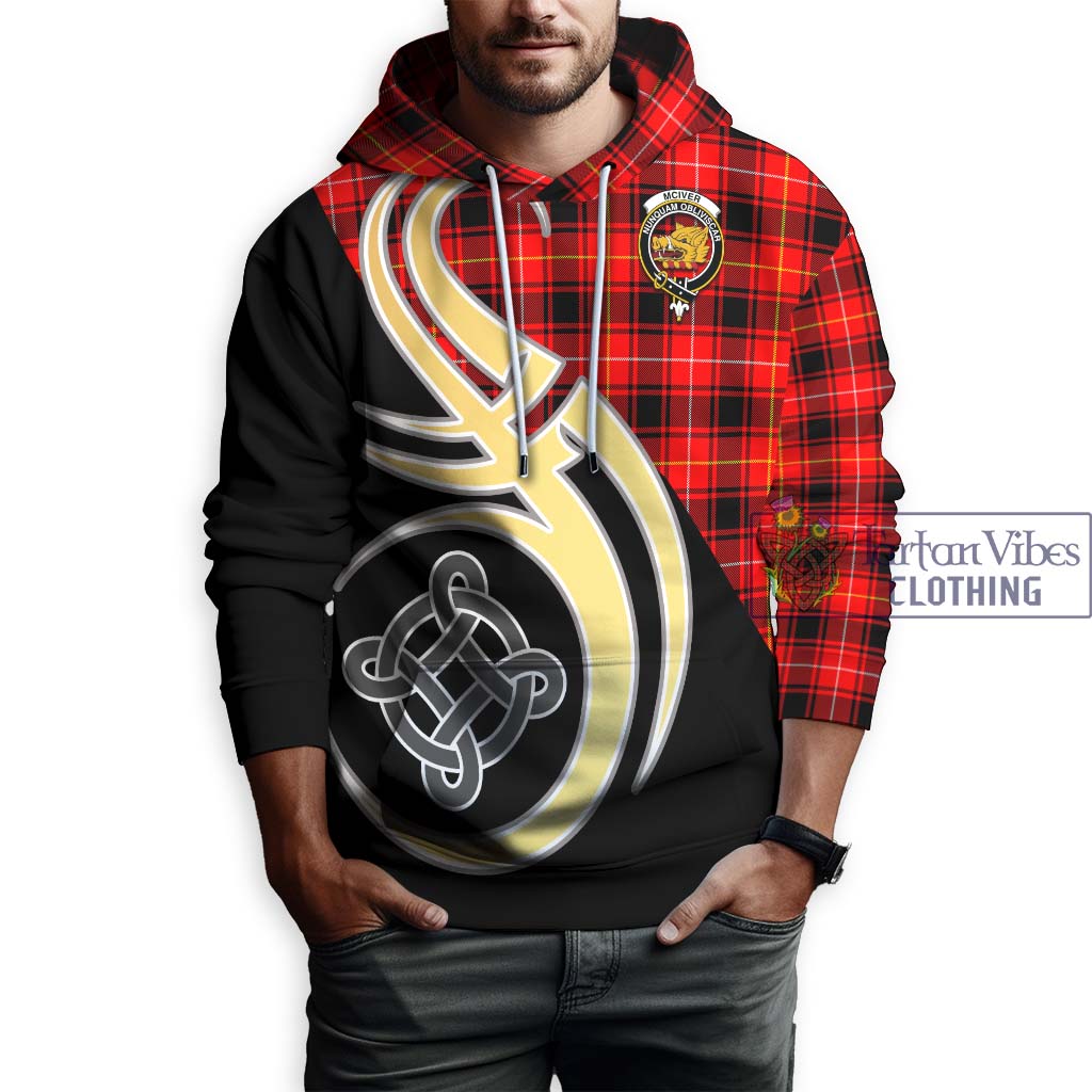 McIver Modern Tartan Hoodie with Family Crest and Celtic Symbol Style Zip Hoodie - Tartan Vibes Clothing