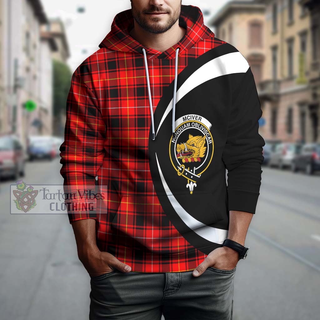 McIver Modern Tartan Hoodie with Family Crest Circle Style Zip Hoodie - Tartan Vibes Clothing