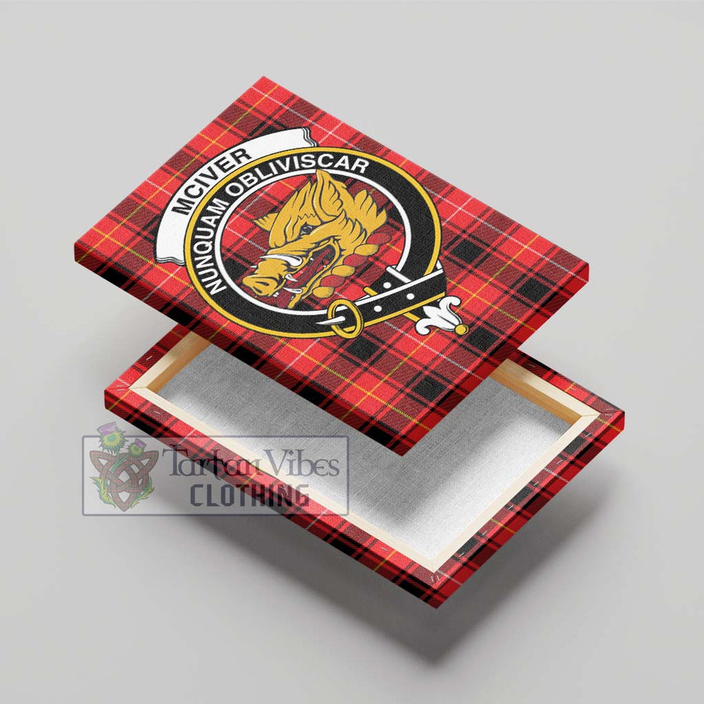 McIver Modern Tartan Canvas Print Wall Art with Family Crest - Tartan Vibes Clothing