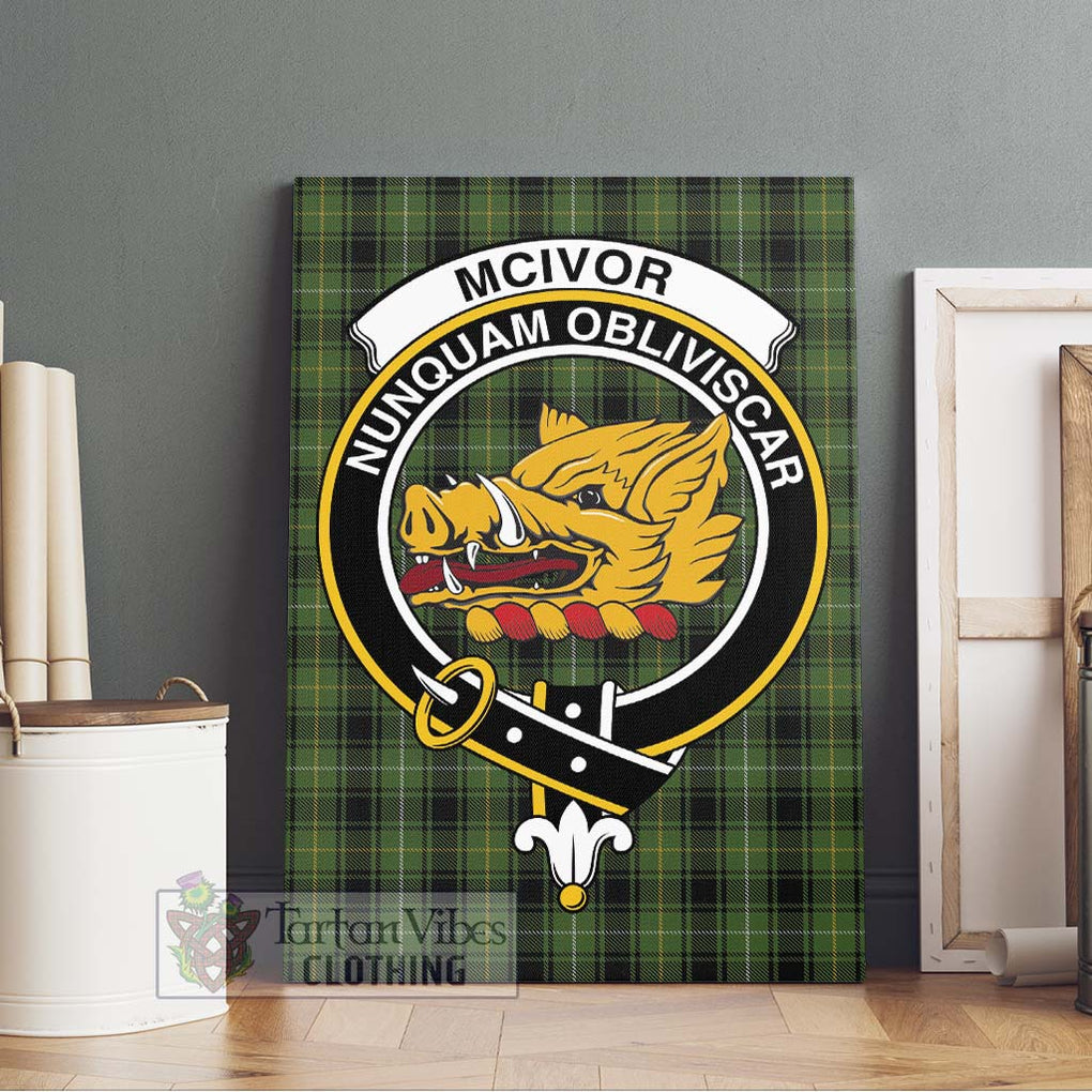 McIvor Hunting Tartan Canvas Print Wall Art with Family Crest Without Frame - Tartan Vibes Clothing