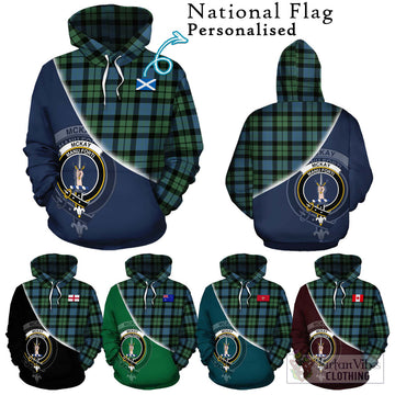 McKay Ancient Tartan Hoodie with Personalised National Flag and Family Crest Half Style