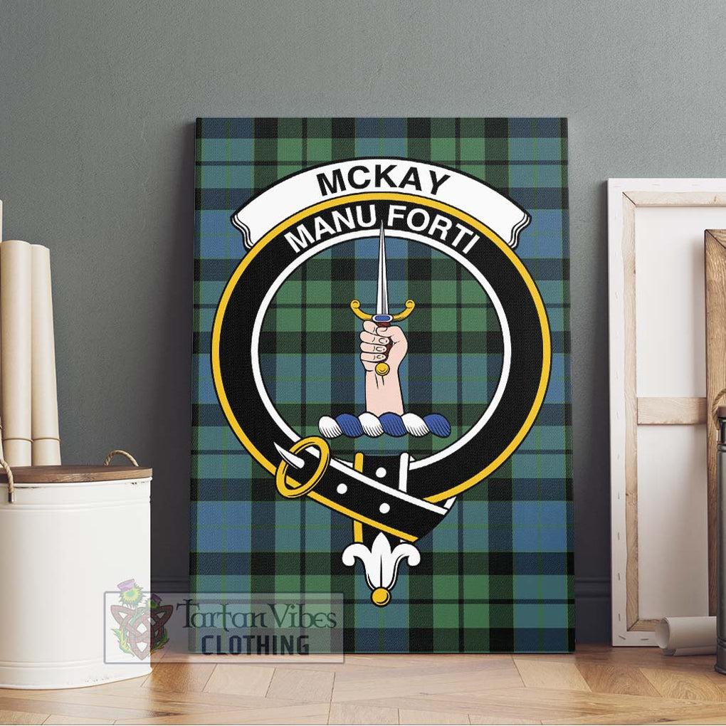 McKay Ancient Tartan Canvas Print Wall Art with Family Crest Without Frame - Tartan Vibes Clothing