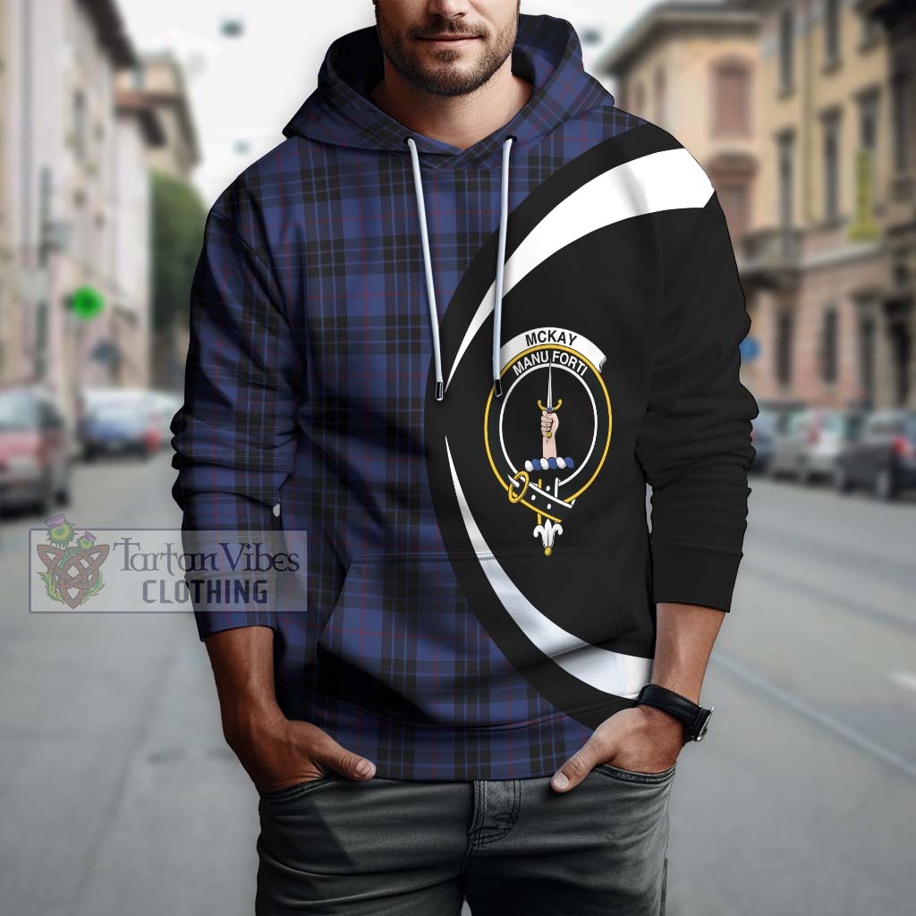 Tartan Vibes Clothing McKay Blue #02 Tartan Hoodie with Family Crest Circle Style