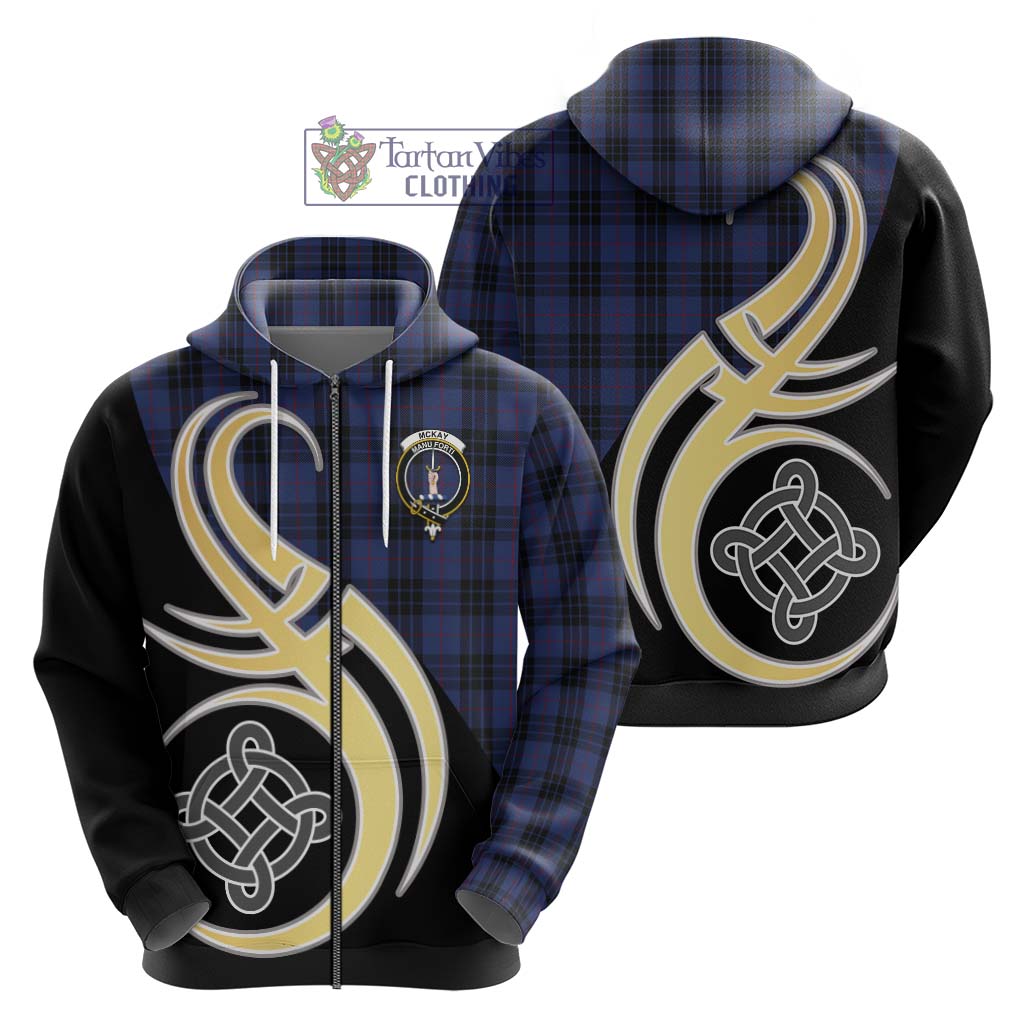 Tartan Vibes Clothing McKay Blue #02 Tartan Hoodie with Family Crest and Celtic Symbol Style