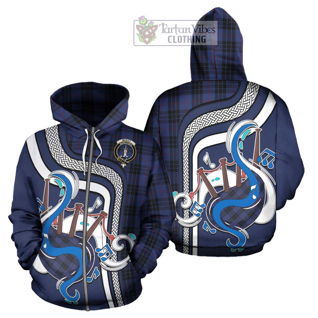 Tartan Vibes Clothing McKay Blue #02 Tartan Hoodie with Epic Bagpipe Style