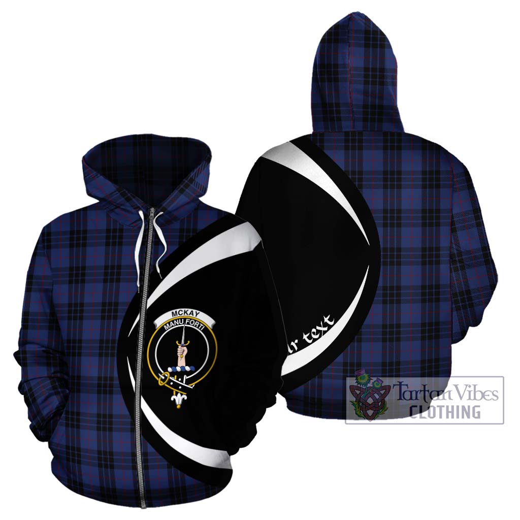 Tartan Vibes Clothing McKay Blue #02 Tartan Hoodie with Family Crest Circle Style