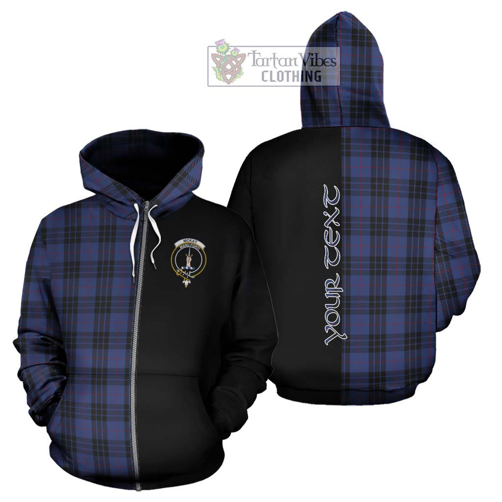 Tartan Vibes Clothing McKay Blue #02 Tartan Hoodie with Family Crest and Half Of Me Style