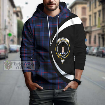 McKay Blue Modern Tartan Hoodie with Family Crest Circle Style