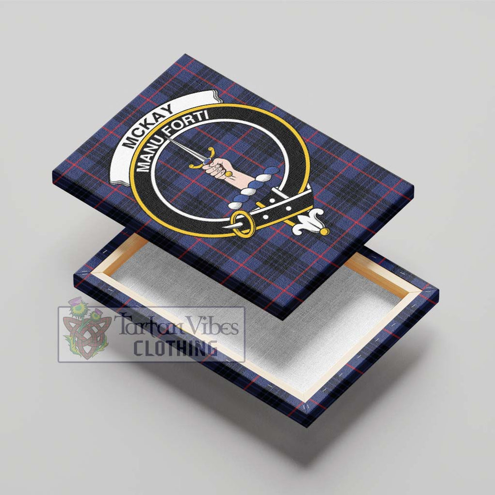 McKay Blue Modern Tartan Canvas Print Wall Art with Family Crest - Tartan Vibes Clothing