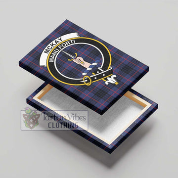 McKay Blue Modern Tartan Canvas Print Wall Art with Family Crest