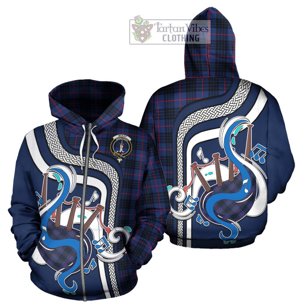 McKay Blue Modern Tartan Hoodie with Epic Bagpipe Style - Tartanvibesclothing Shop