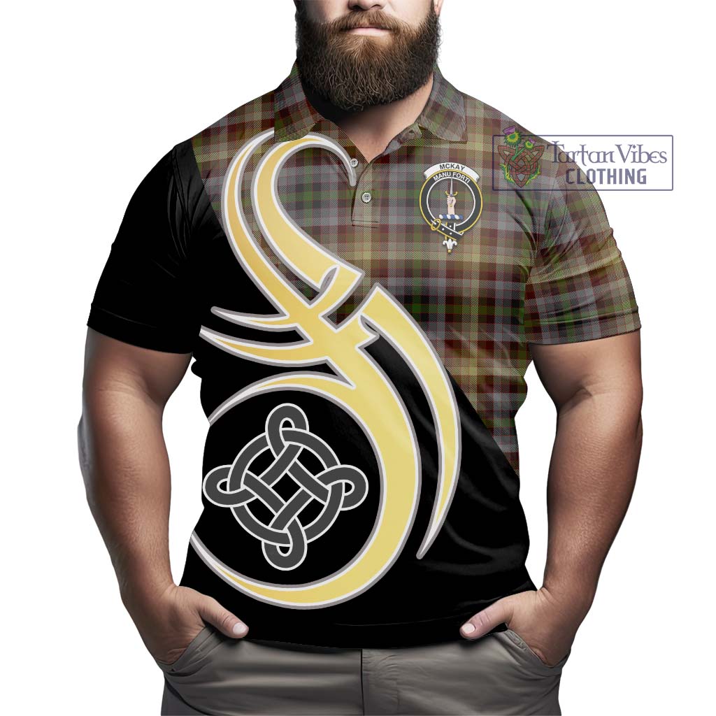 Tartan Vibes Clothing McKay of Strathnaver Tartan Polo Shirt with Family Crest and Celtic Symbol Style