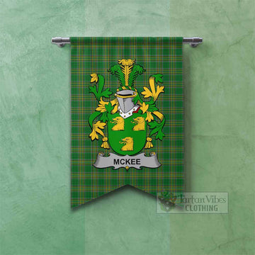 McKee Irish Clan Tartan Gonfalon, Tartan Banner with Coat of Arms Fishtail - Tartan Vibes Clothing