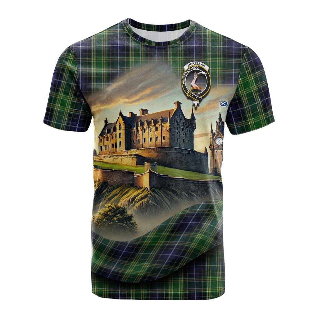 McKellar Tartan Family Crest Cotton T-shirt with Scottish Ancient Castle Style Kid's Shirt - Tartan Vibes Clothing