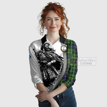 McKellar Tartan Clan Crest Women's Casual Shirt with Highlander Warrior Celtic Style Female - Tartan Vibes Clothing